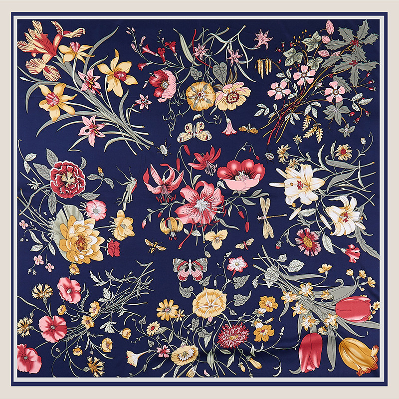 Scarf Silk Square - POBING саржевый шелковый шарф, женский квадратный