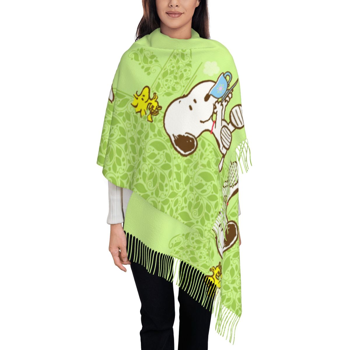 Pashmina Wrap Large - Женский шарф с кисточками, весенний, большой,