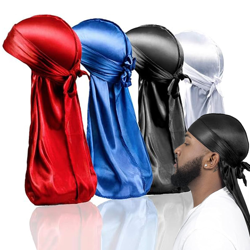 Bandana Doo Rag - 1-4 шт. Новые шелковые дюраги-банданы-тюрбаны для