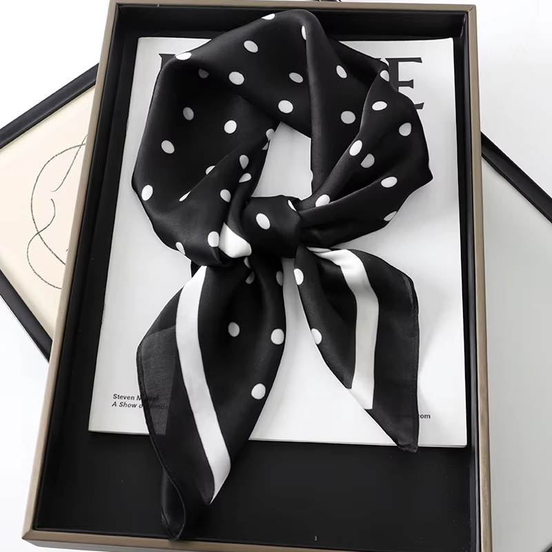 Scarf Silk Square - Роскошный женский шарф в горошек, женские