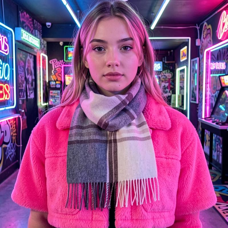 Infinity Scarf Knit - Шарф на шею, утолщенный, с меланжевой