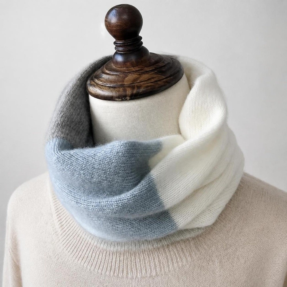 Мягкий шарф с цветными вставка – обзор и цена Infinity Scarf Knit