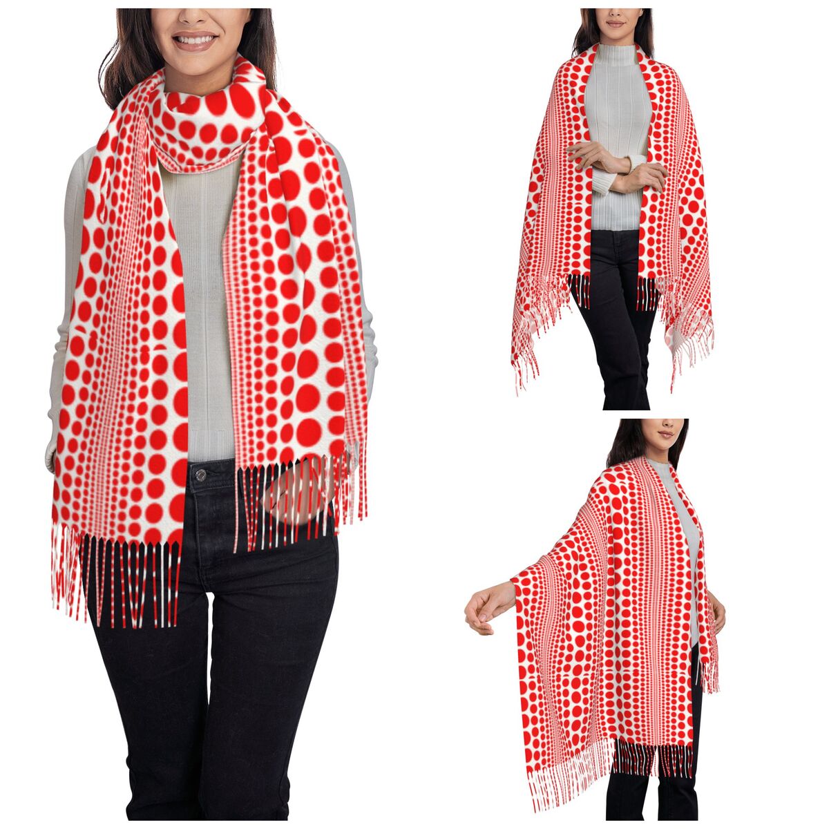 Красный шарф с узором «бесконе – обзор и цена Infinity Scarf Knit